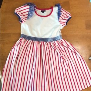 JoJo’s Closet Red White Blue Dress Patriotic Colors Girls XL 14/16